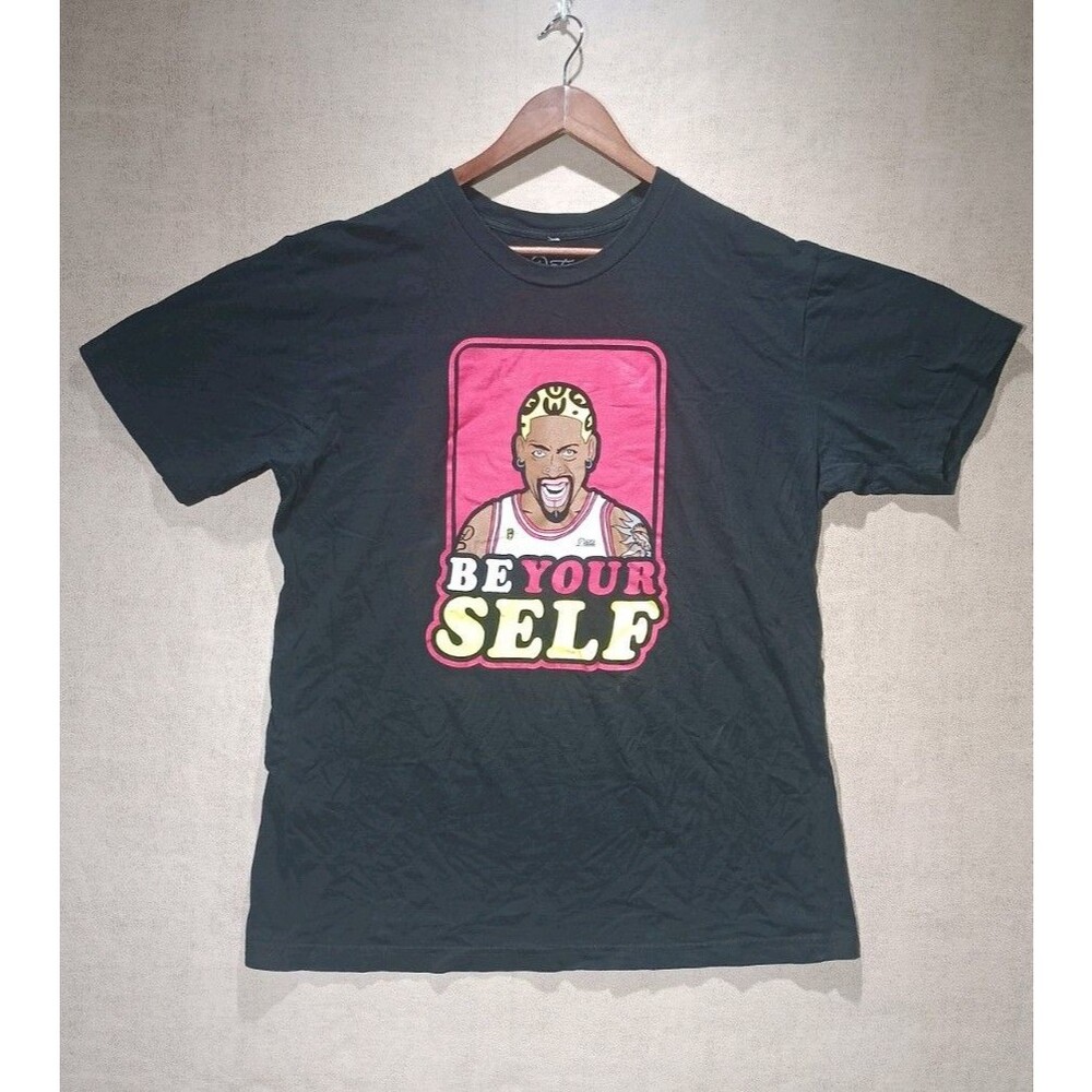 Dennis Rodman Be Yourself Black Shirt Men XL